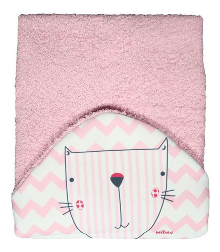 Toallón Color Capucha Estampada Animales Med Especial Mibes 1