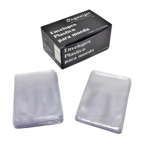 100 Envelopes Plásticos Para Armazenar M Oedas 0