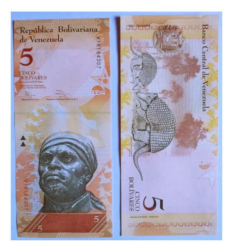 Billete Venezuela 5 Bolívares (2014). Sin Circular 0