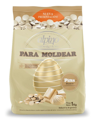 Chocolate Alpino Pins Para Moldear Blanco 1kg (caja X6kg) 0
