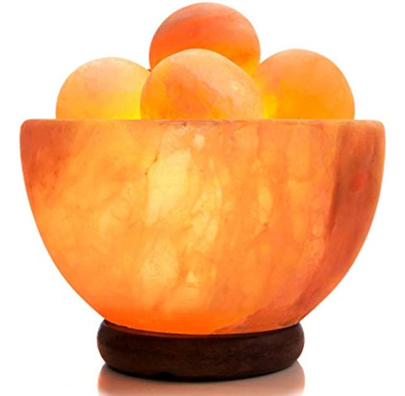 Umaid Tazón De Sal Del Himalaya Natural Con Bolas De Masaje 0