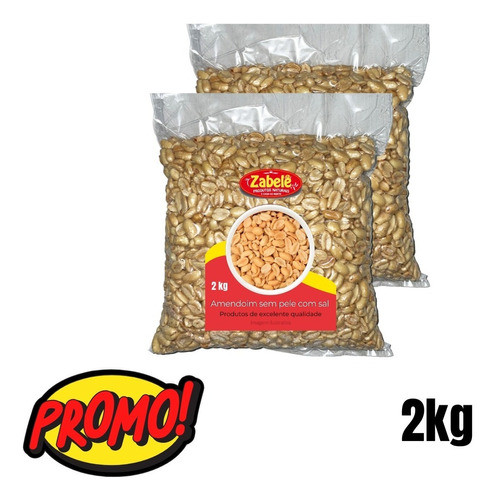 Embalagem De Amendoim Sem Pele Com Sal 2kg - Saboroso 0