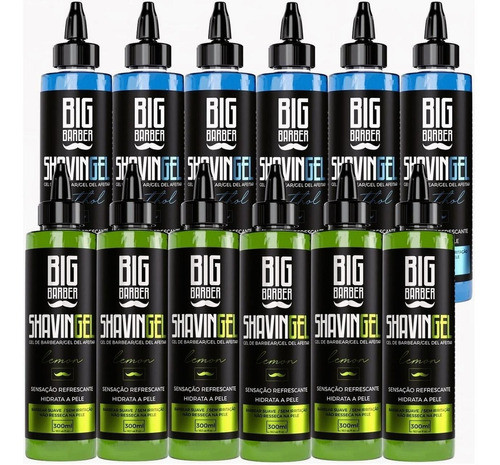 Kit Shaving Gel Barbear Bisnaga Big Barber Atacado 12 Unidad 0