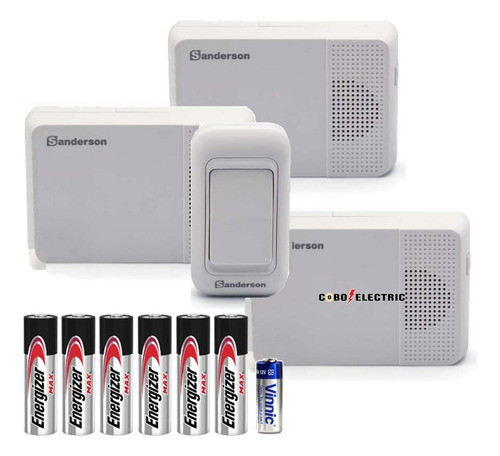 Timbre Inalámbrico Sanderson Tres Receptores Con Pilas 0