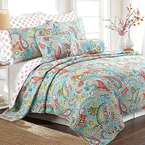 Bahama Paisley Floral 3 Piezas Turquesa Azul Coral Amarillo 0