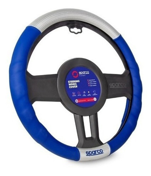 Cubre Volante Y Cinto Cinturón Deportivo Azul Calidad Sparco 1