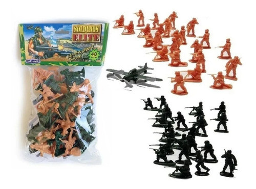 Set Pack Soldaditos De Plastico 48 Piezas Soldados Juguetes 0