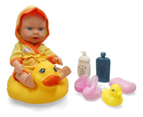 Bebote Con Bata De Patito Y Accesorios - Okidoki. 0
