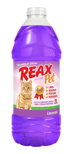 Eliminador De Odores Pet Para Gatos Reax 2 Litros Lavanda 0