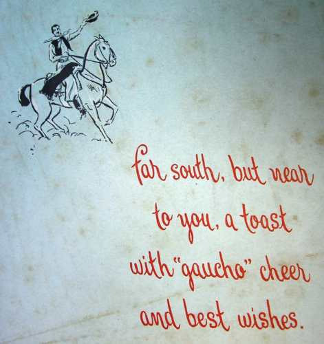 Antigua Tarjeta Postal Motivo Gaucho Y Mate - En Inglés 1