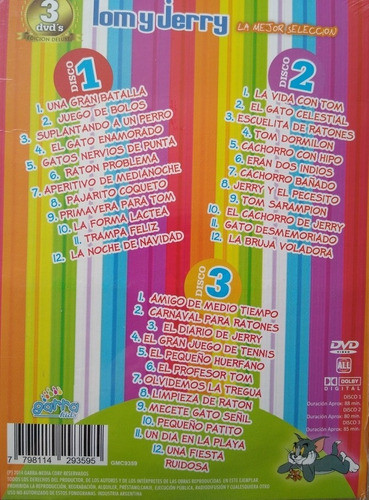Tom Y Jerry - Dibujos Animados Colección De 3 Dvd - Lo Mejor 1
