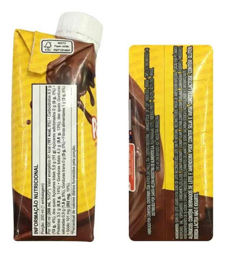 Paçoquita Pronta Para Beber Sabor Chocolate 200ml- Kit Com 6 1