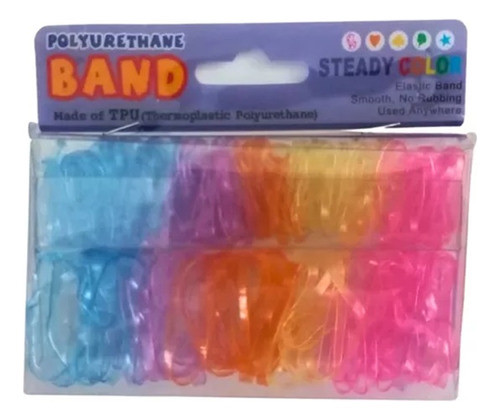 2 Cartelas Elástico Silicone Grosso Colorido 5 Un Cada Band 1