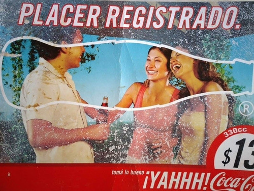 Cartel Publicidad Coca Cola 330cc.carton Duro P/apoyar 1