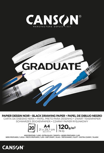 Bloco Graduate Dessin Noir A4 120g Canson 0