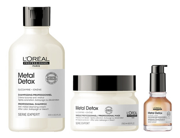 Kit Shampoo + Máscara + Óleo Metal Detox L'oréal Pro 0 Kit Shampoo + Máscara + Óleo Metal Detox L'oréal Pro 0