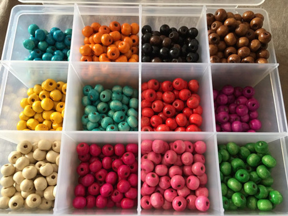 1000 Cuentas De Madera 8mm! Súper Oferta! Muchos Colores!! 0