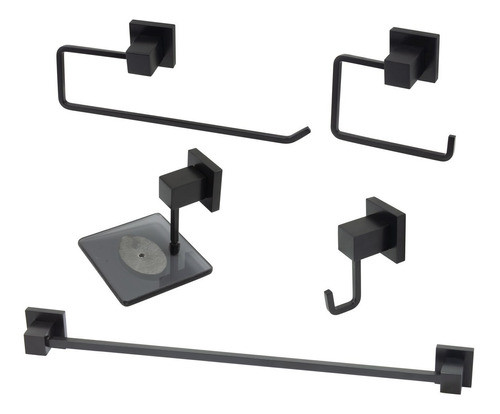 Kit Banheiro Quadritt Luxo Preto 0