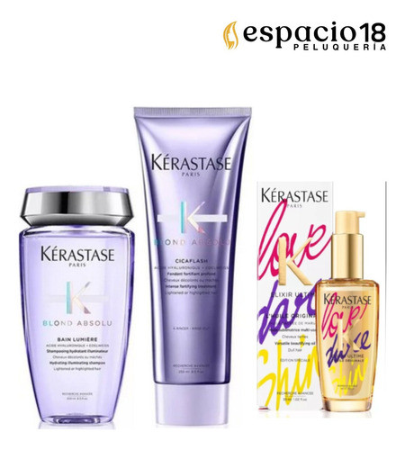 Kerastase Bain Lumiere + Fondant Cicaflaflash + Elixir Ulti 0