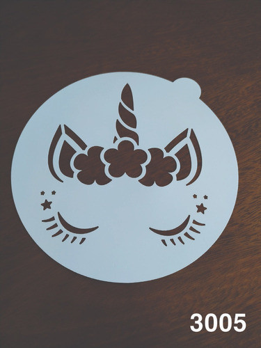 Stencil Unicornio 22cm Circulo Pintura Caja Mueble Tela X 1 0