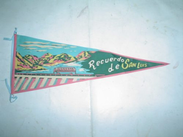Banderin Antiguo Recuerdo De San Luis Omnibus Represa 0