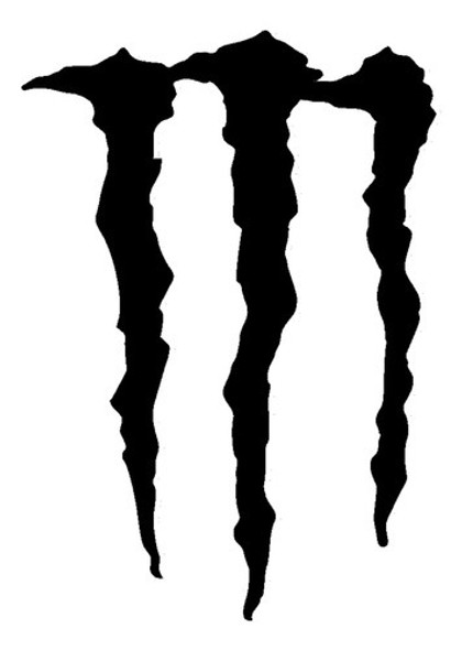 Calco Sticker Vinilo Logo Monster Negro Moto Auto 15 Cm 0