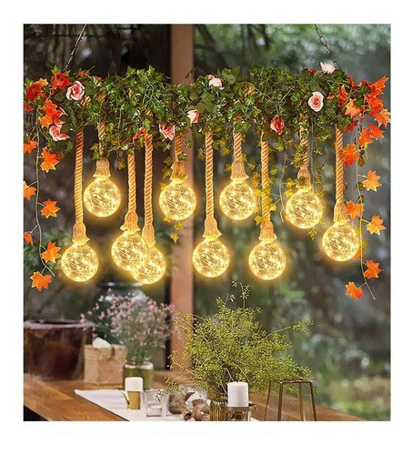 Lámpara Con Mini Luces Luciérnagas Para Fiesta  Decoracion 1
