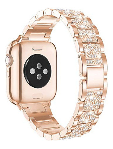 Malla Para Apple Watch Brillante Series6/5/4/3/2/1 Rosa Gold 1
