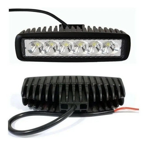 Kit 2 Faros Led Auxiliar Rectangular 18w Luz Blanca 12/24v 1