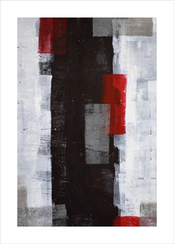 Lámina Abstracto Rojo Y Gris 50x70 Cm Myc Arte 0