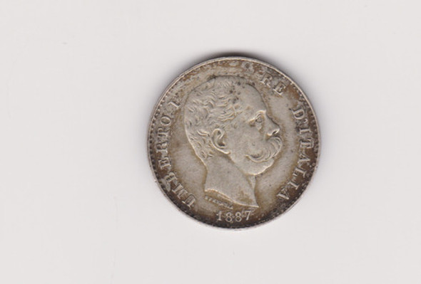 Moneda Italia 1 Lira Año 1887 M Plata Muy Bueno +++ 1 Moneda Italia 1 Lira Año 1887 M Plata Muy Bueno +++ 1