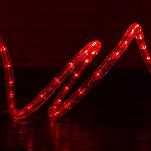 Wyzworks Led Rojo Luces De Cuerda  Flexible 2 Alambres Inter 0