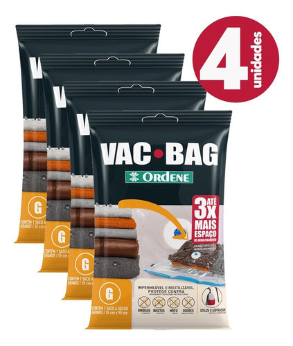 Combo X 4 Bolsas Al Vacio Vac Bag Grande 55x90cm De Ordene 1