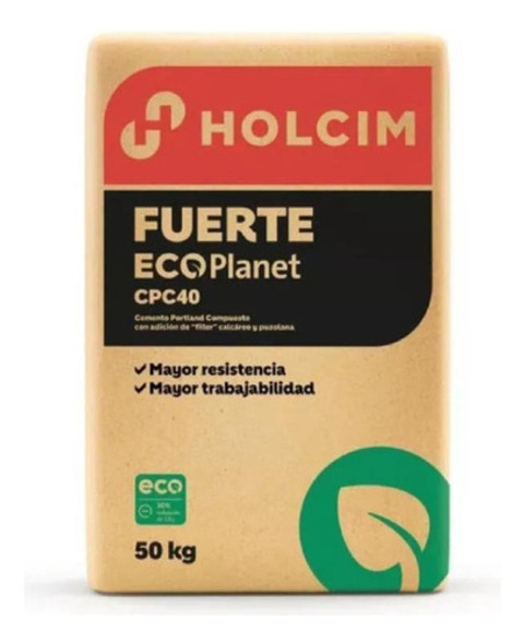 Cemento Holcim Fuerte Ecoplanet Cpf 40 Bolsa X 50 Kg 0 Cemento Holcim Fuerte Ecoplanet Cpf 40 Bolsa X 50 Kg 0