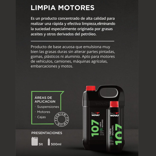 Limpia Motores 107 Wova7 Bidón 5 Lts. 1