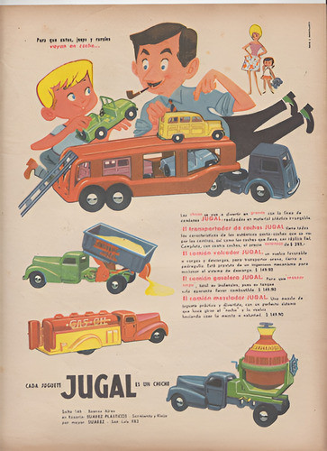 1961 Juguetes Camioncitos Jugal Publicidad Vintage Argentina 0