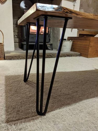 Pata  Hairpin Mesa Ratona  25cmx4 6mm Espesor Hierro Macizo 1