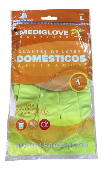 Guantes Afelpados De Latex Domesticos Mediglove X 6 Pares 0