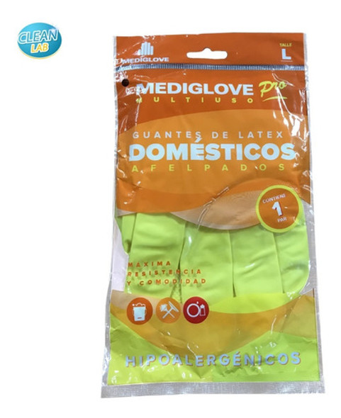Guantes Afelpados De Latex Domesticos Mediglove X 6 Pares 1