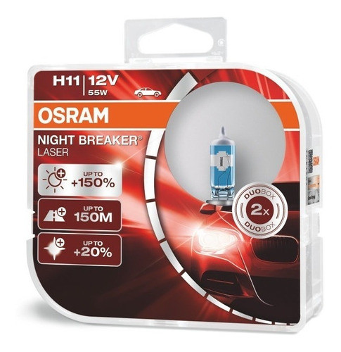 Juego Lamparas Laser Osram H11 12v 150+ Luz 0