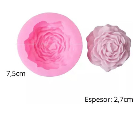Molde Silicona Vela Flor Peonia Mini 1