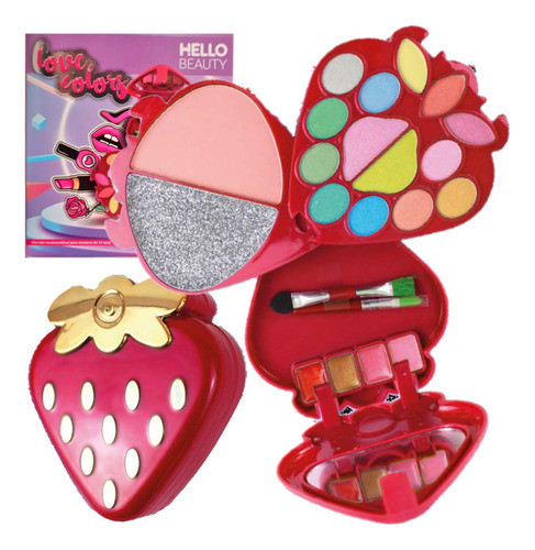 Kit De Maquiagem Teen Morango Hb298 Hello Beauty 0
