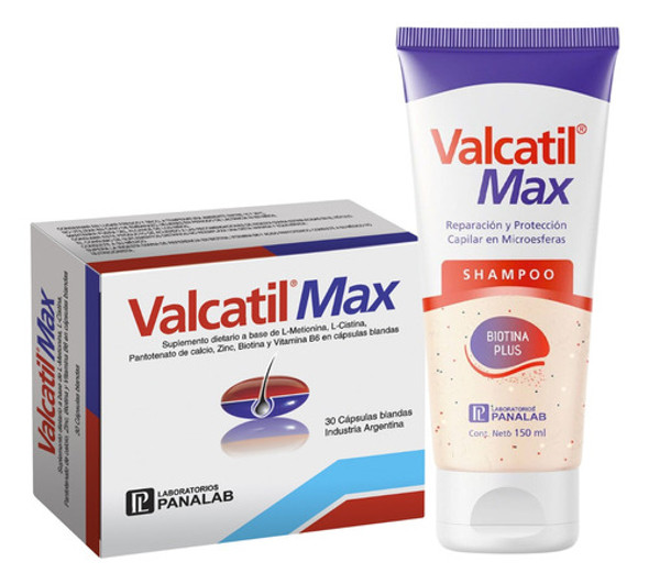 Combo Anticaída Valcatil Max X 30 Capsulas + Shampoo X150 Ml 0