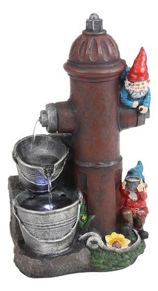 Sunnydaze Fire Hydrant Gnomes Fuente De Agua Al Aire Libre C 0