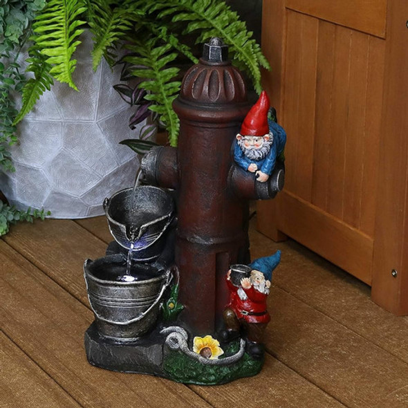 Sunnydaze Fire Hydrant Gnomes Fuente De Agua Al Aire Libre C 1