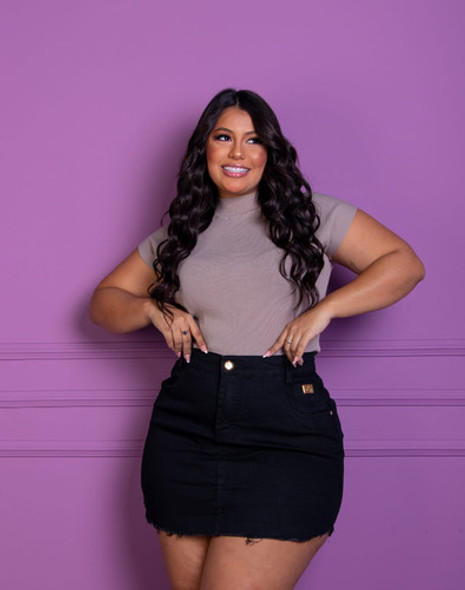 Saia Em Sarja Plus Size Feminina 1