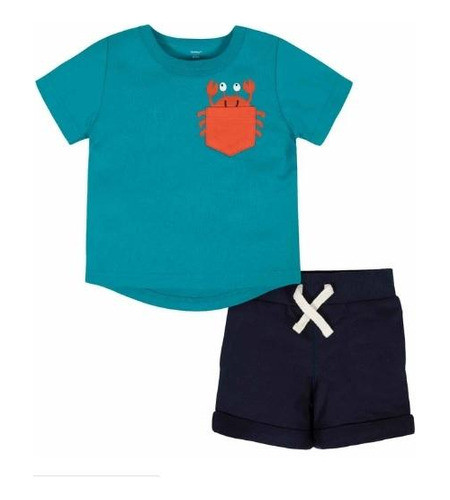 Set De 2 Piezas Gerber Short Y Remera Crab 5t 0