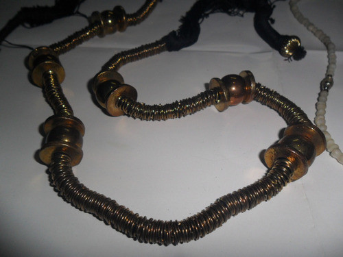 Collar Collares Gargantilla Nacar Metal Dorado Hilo 1
