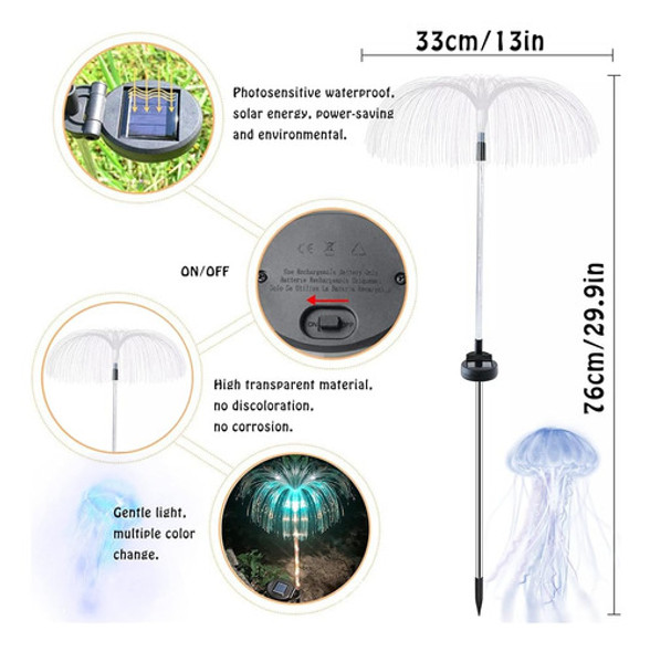 Nmm Luces Solares Para Jardín Al Aire Libre A Prueba De Agua 1