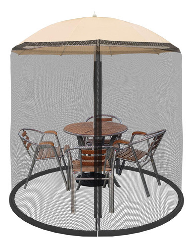 Mosquitero Para Sombrilla De 225cm De Diametro Max., Negro 0